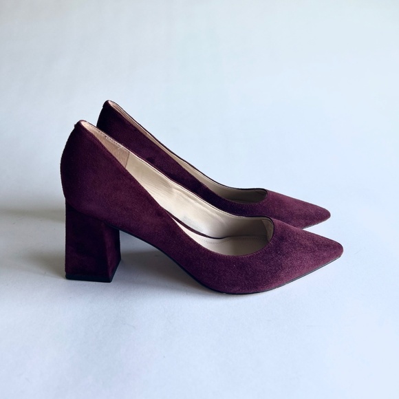 Marc Fisher Burgundy Suede Genuine Leather Point Toe Pumps size 7.5 - Picture 2 of 15